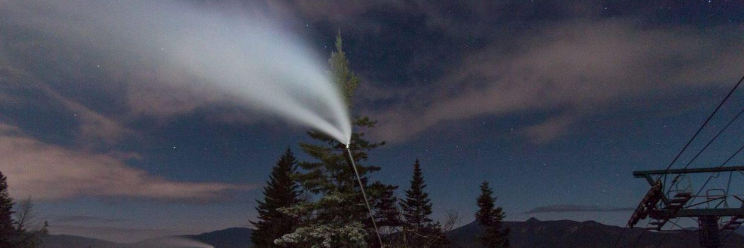 Snowmaking under starry skies