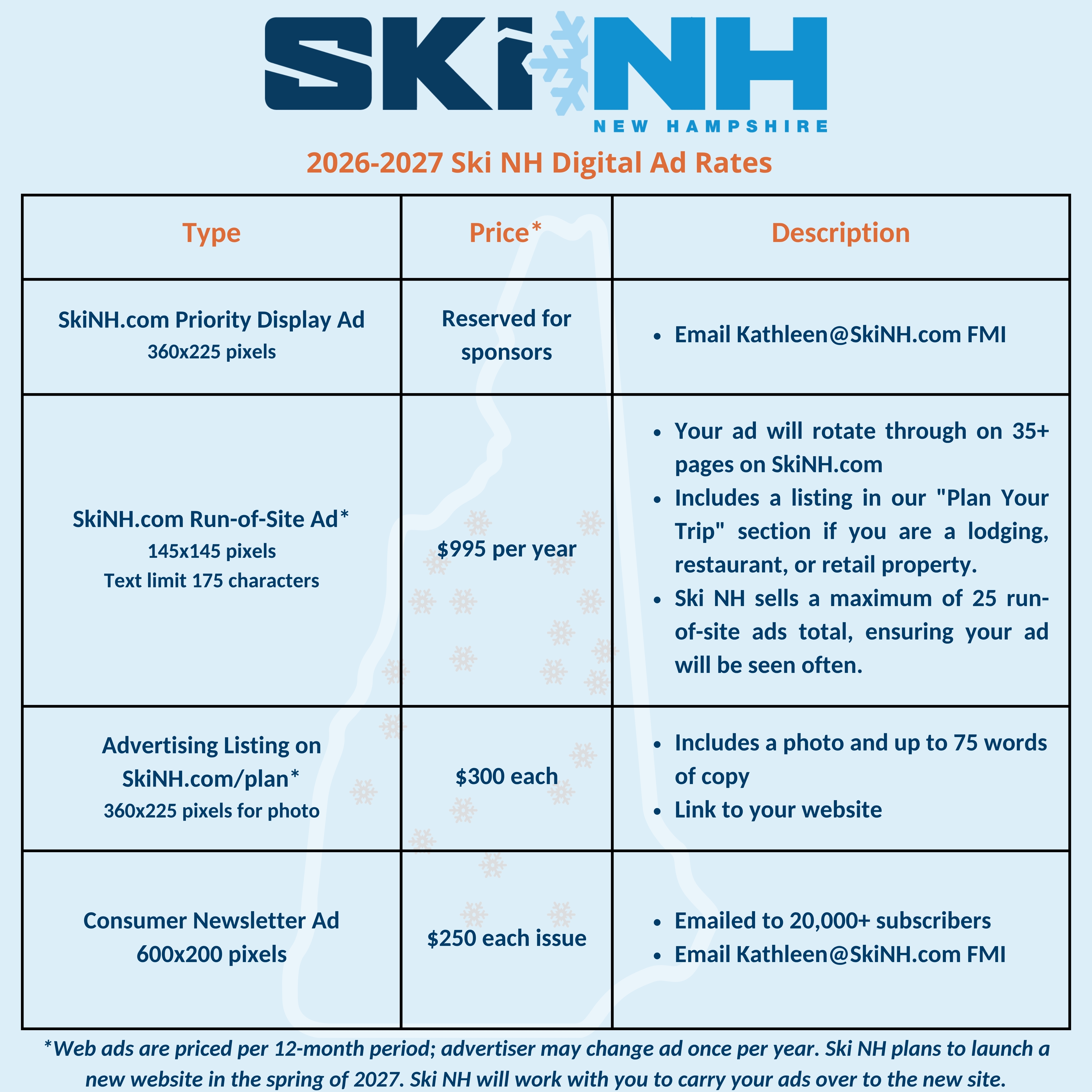 2026-2027 Ski NH Digital Ad Rates