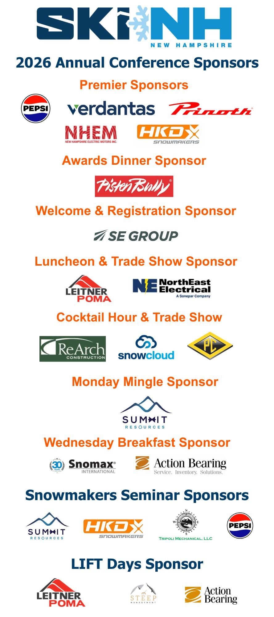 Ski NH Annual Sponsors