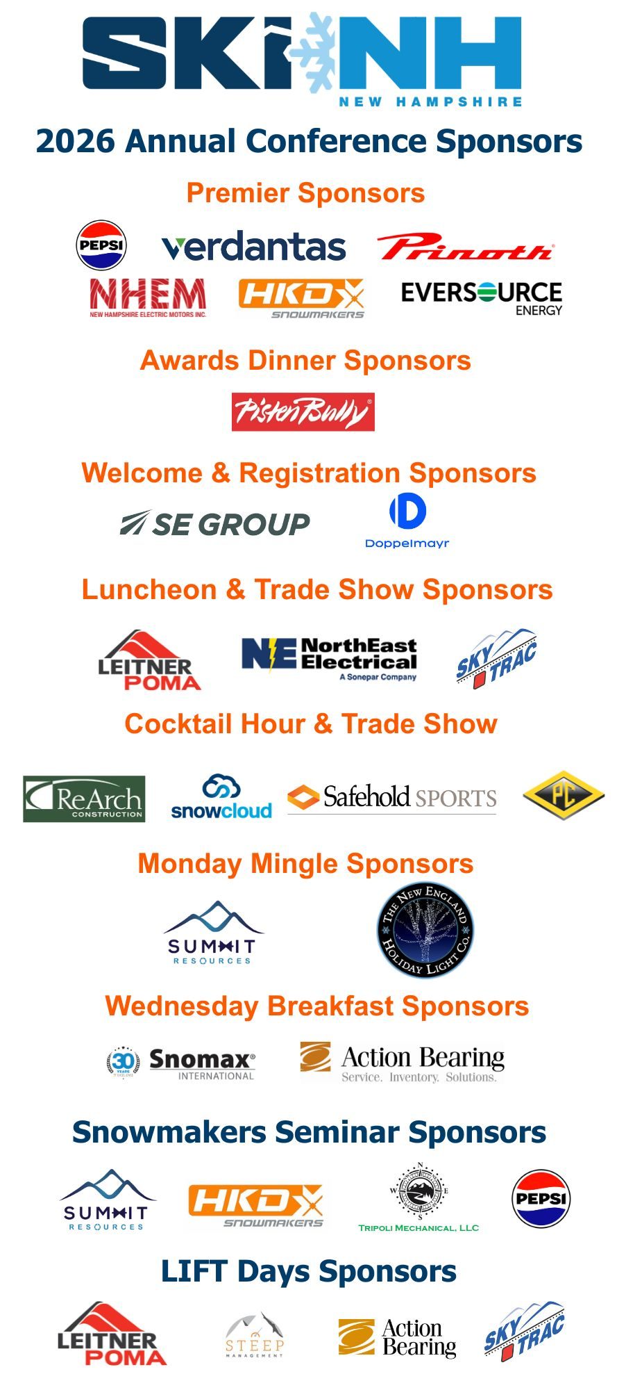 2026 Ski NH Sponsors