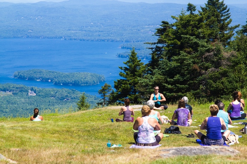 Yoga atop Sunapee