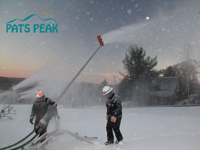 Pats Peak snowmakers in hard hats