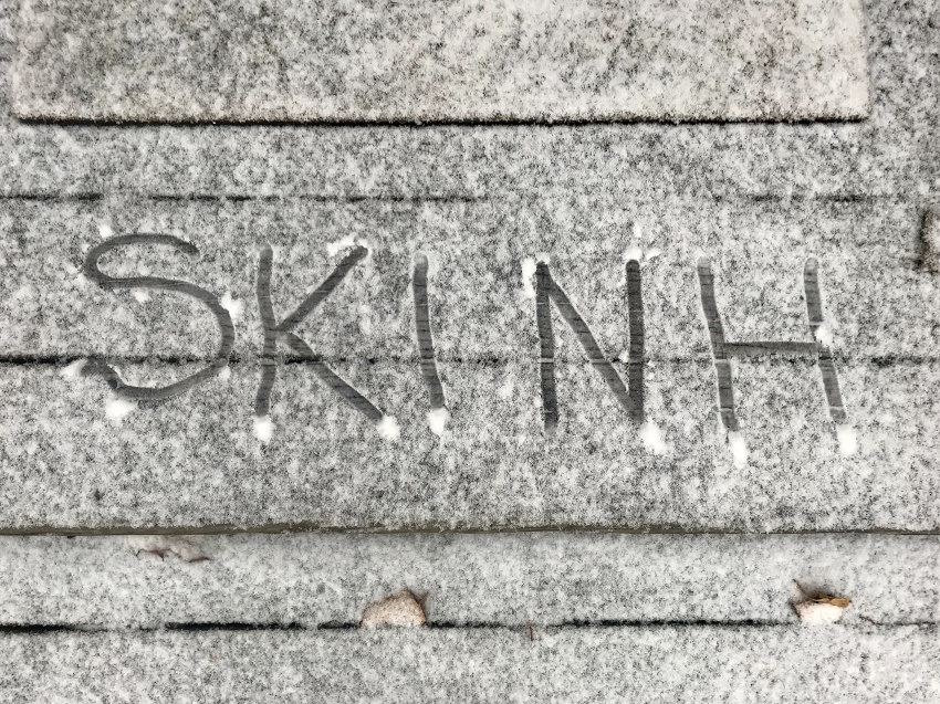 SKINH written in the snow
