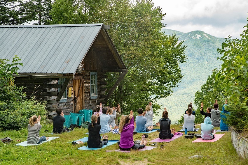 Mountain top yoga