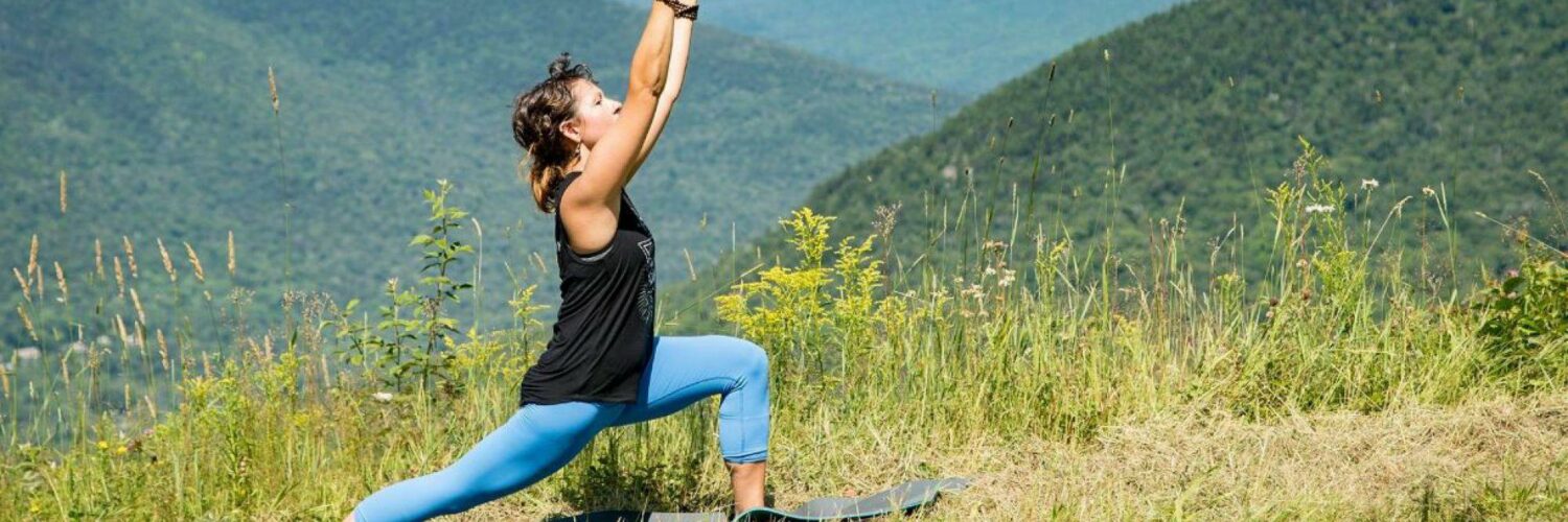 Yoga summer mountains