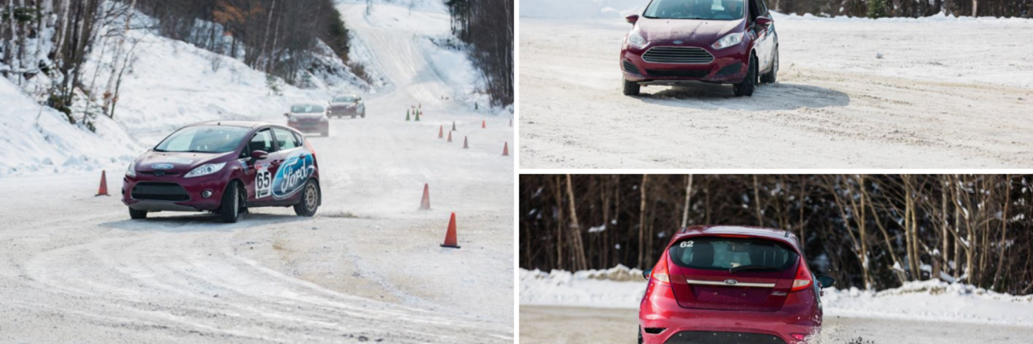 Winter driving collage