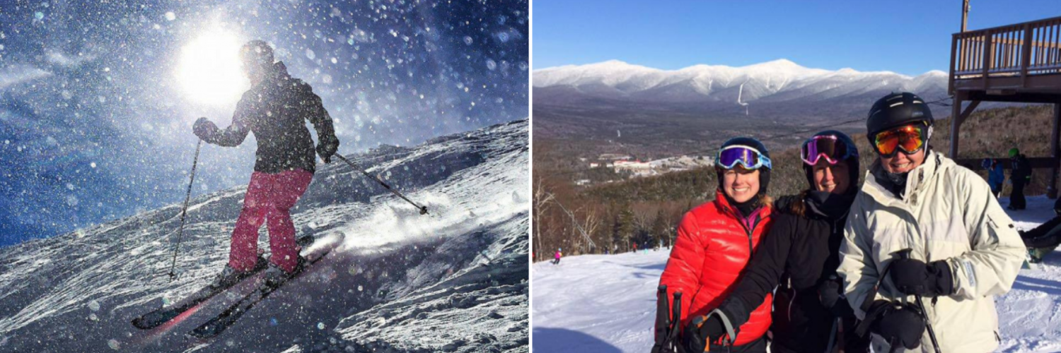 Women skiing