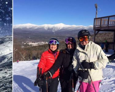 Women skiing