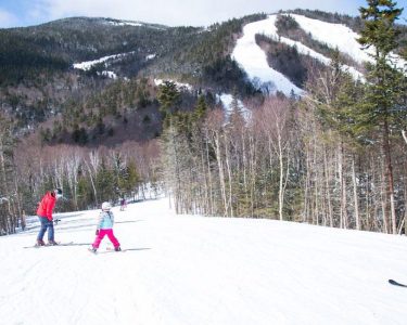 Easy trail skiing