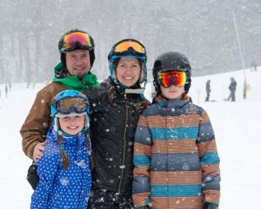 Keeler family photo snowing