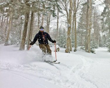 Glade powder skiing