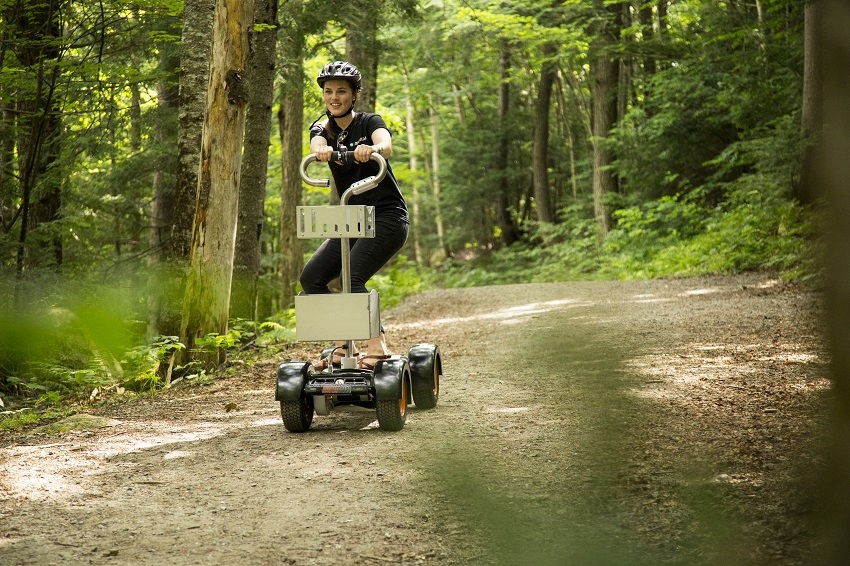 woman riding resort board