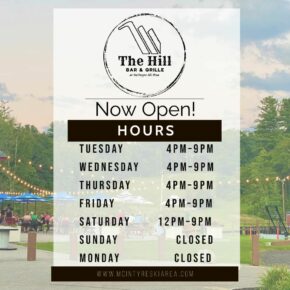 🎉Cheers! Today is the day! The Hill Bar & Grille reopens at 4pm! Your much-loved original dishes & drinks are back, but we've also added some exciting new items to our menu. Join us today! 🎉
