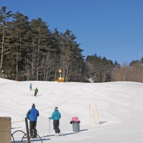 As U.S. Ski & Snowboard Hall of Fame member and former Boston Ski & Snowboard Expo owner, promoter, and legend Bernie Weichsel fondly referred to them, there are "Hearty New Englanders" out skiing and riding today under sunny, blue skies. At this time, King Pine is open as regularly scheduled including the Pine Meadows Tubing Park scheduled this afternoon 3-6 p.m. We are also planning to operate as regularly scheduled for Saturday too. #itallstartshere #bluesky #friyay #skinewhampshire