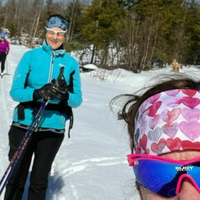 A beautiful bluebird ☀️ spring day at Pine Hill Ski Club!! Met lots of folks who were skiing for the first time!  We ❤️ that!  Also met three women who drove up from Boston for the day.  They loved PHSC.  More snow on deck. Bring on the Nor’Easter!  Whooo hoooo. #pinehillskiclub #bluebirdxcski #marchxcskiing #chicksonsticks