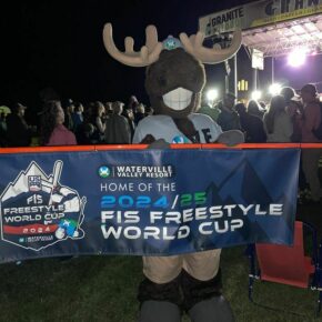 It was awesome meeting and greeting Graniteer event-goers in Franconia. Seeing this moose announcing that Waterville Valley Resort will be hosting this year's FIS Freestyle World Cup was especially cool! #SkiNH #wvnextlevel #graniteer