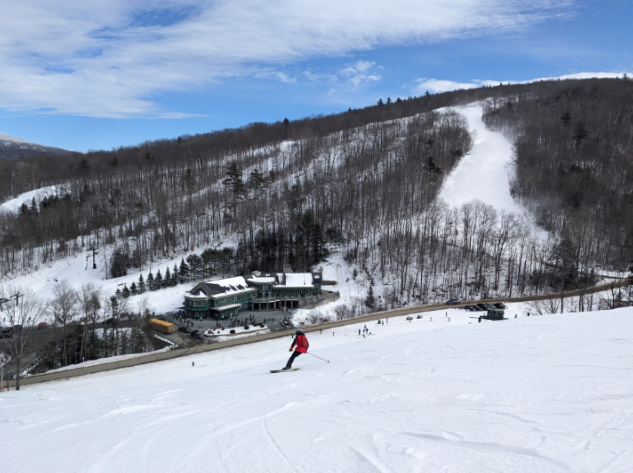 A view from the lower slopes of Holts of the Winslow slopes and the McLane Family Lodge.