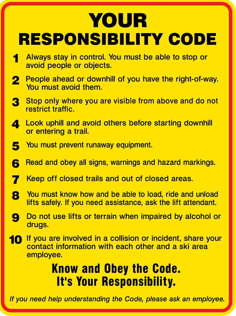 Your Responsibility Code