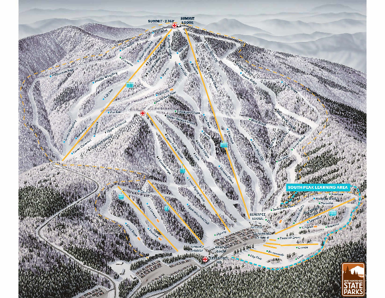 Sunapee winter map 2020